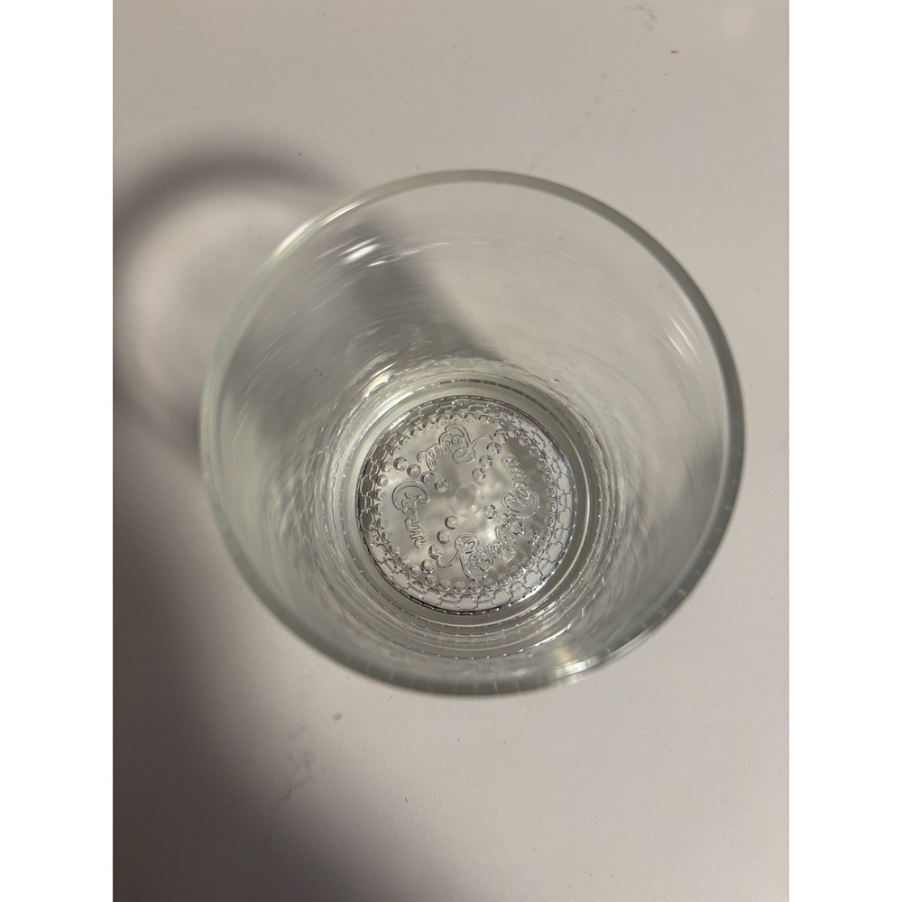 Crown‎ Royal Whisky Round Rocks Glasses Embossed Logo Set of 2 Made in Italy - Picture 2 of 6